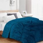 Κουβέρτα Coral Fleece Jacquard Brick 03 220X240 Petrol 100% Polyester