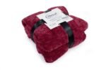 Κουβέρτα Coral Fleece Jacquard Brick 04 160X220 Bordeaux 100% Polyester - Image 2