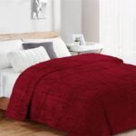 Κουβέρτα Coral Fleece Jacquard Brick 04 220X240 Bordeaux 100% Polyester