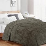 Κουβέρτα Coral Fleece Jacquard Brick 07 220X240 Olive 100% Polyester