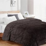 Κουβέρτα Coral Fleece Jacquard Brick 08 220X240 Grey-Black 100% Polyester