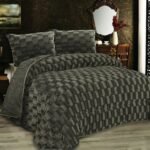 Κουβερτοπάπλωμα με εφέ Fleece 750 gsm 1940 Olive 160X220 100% Polyester