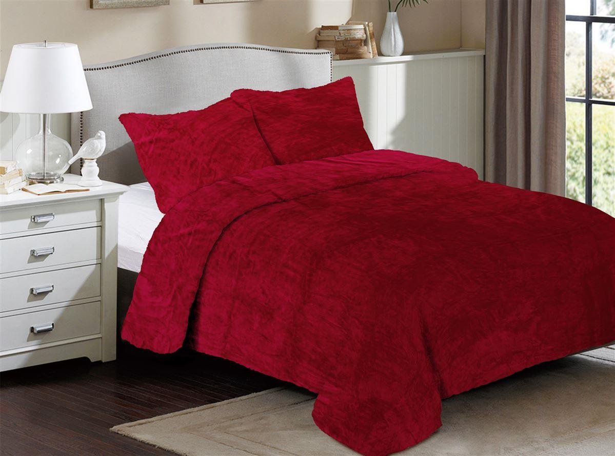 0009965_SKU_33422524003 Κουβέρτα Coral Fleece Solid 04 220X240 Bordeaux 100% Polyester - Image 1