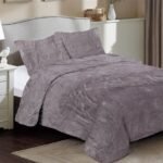 Κουβέρτα Coral Fleece Solid 06 220X240 Grey 100% Polyester