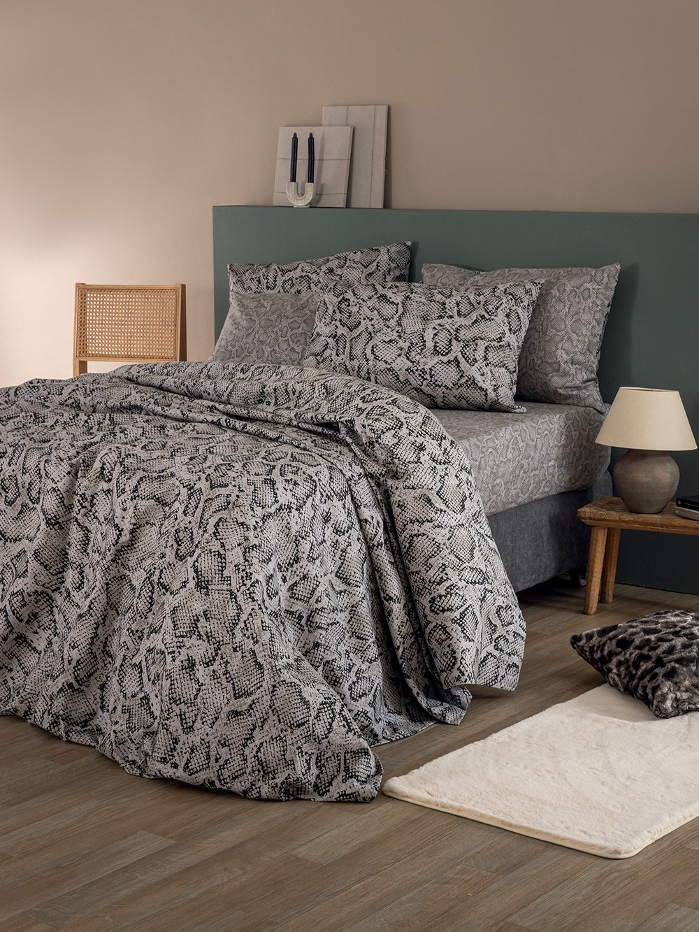 5205857298050_3 Σετ Σεντόνια Υπέρδιπλα Flannel Beauty 240x265 FB0242 Με Λάστιχο - Image 1