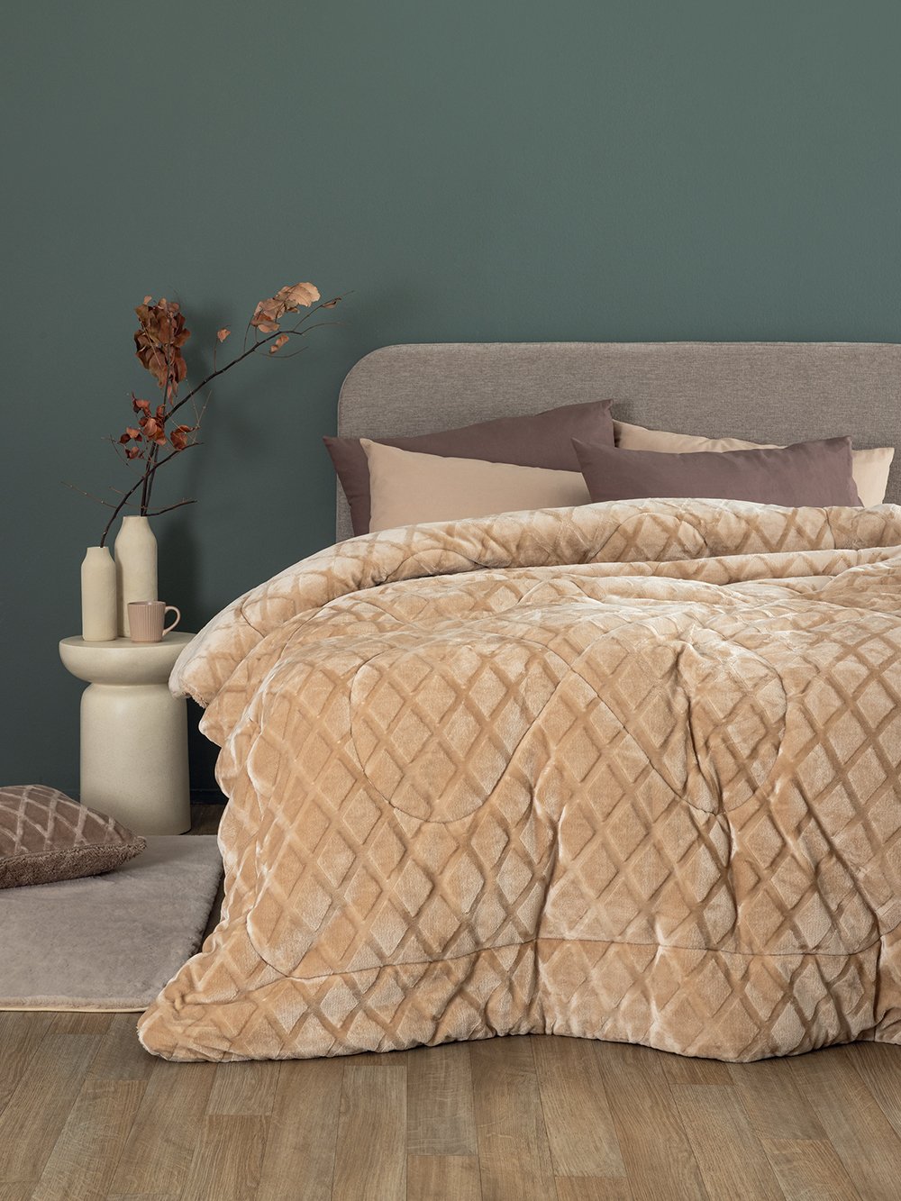 5205857298456_2 Κουβερτοπάπλωμα Υπέρδιπλο 220x240 NADINE/5 SAND - Image 1
