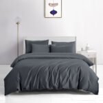 Beauty Home Σετ σεντόνια υπέρδιπλα με λάστιχο Bamboo 300tc Art 12350 Midnight Charm 170x200+35 Ανθρακί