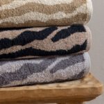 Σετ Πετσέτες (30X50, 50X90, 70X140) ZEB (χρώμα: Καφέ-Μαύρο)