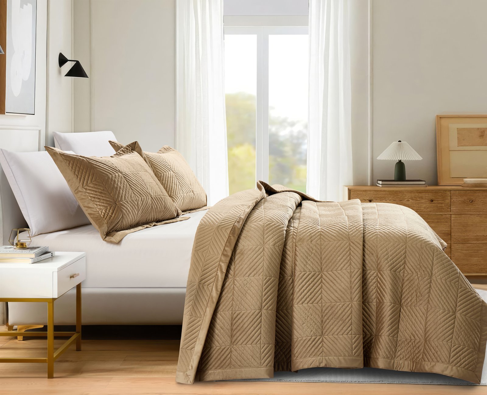 PALMIRA-Lt-coffee-1 Σετ Κουβερλί King Size Palmira Lt coffee (260x240) - Image 1