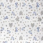 Πάνα Φανέλα bebe Elephant 074 80X80 White-Sky Blue 100% Cotton Flannel