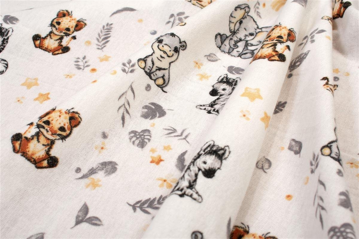 0010038_SKU_31211328025 Πάνα Φανέλα bebe Savanna 36 80X80 White-Grey 100% Cotton Flannel - Image 1
