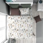 Παπλωματοθήκη Εμπριμέ kids Savanna 36 160X240 White-Grey 100% Cotton Flannel