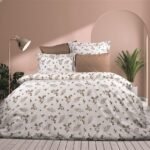 Παπλωματοθήκη Εμπριμέ Μυρτώ 352 220X240 Beige 100% Cotton Flannel