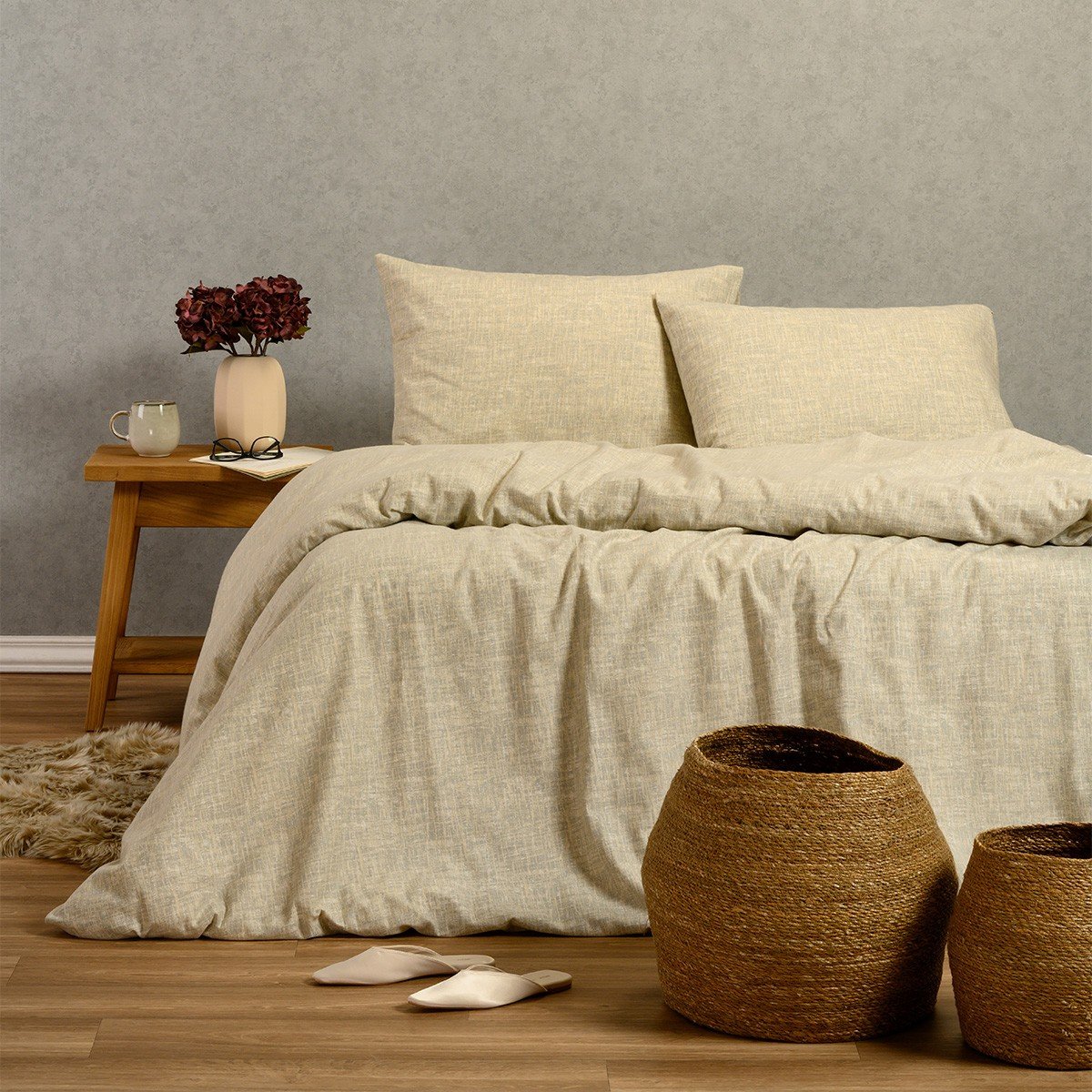 19931 ΣΕΤ ΣΕΝΤΟΝΙΑ ΦΑΝΕΛΕΝΙΑ ΥΠΕΡΔΙΠΛΑ FARREL GREY (235X260) - Image 1