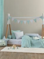 Σεντόνι Κούνιας 130x170 BB100 AQUA Χωρίς Λάστιχο (Χρώμα:Aqua) - Image 3