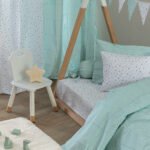 Σεντόνι Κούνιας 130x170 BB100 AQUA Χωρίς Λάστιχο (Χρώμα:Aqua)