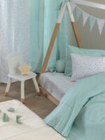 Σεντόνι Κούνιας 130x170 BB100 AQUA Χωρίς Λάστιχο (Χρώμα:Aqua)