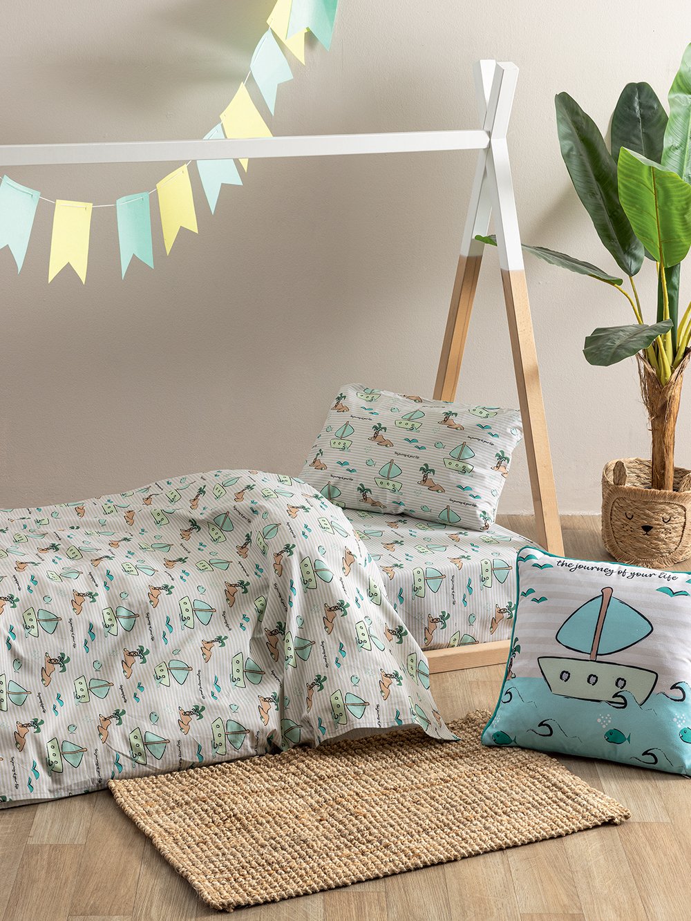 5205857306106_2 Σετ Σεντόνια Κούνιας My Kingdom 130x170 MK779 - Image 1