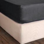 Σεντόνι Υπέρδιπλο με Λάστιχο Superior Satin - Black