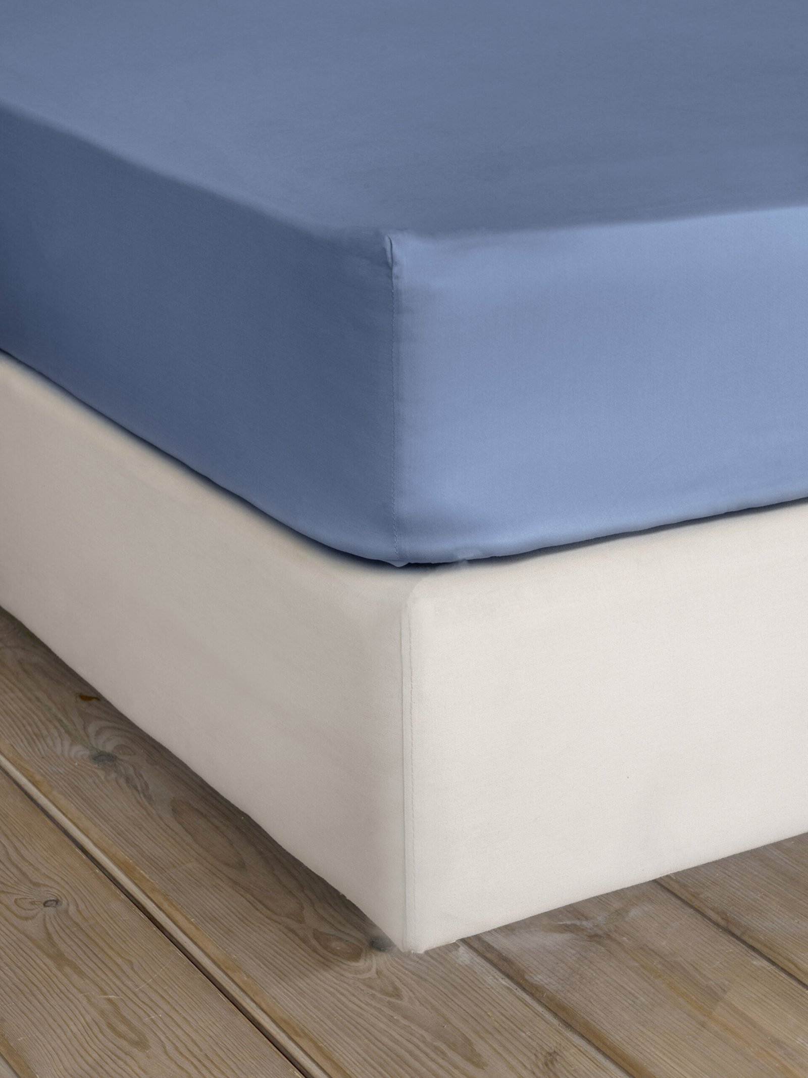 5206482119222 Σεντόνι Υπέρδιπλο με Λάστιχο Superior Satin - Shadow Blue - Image 1