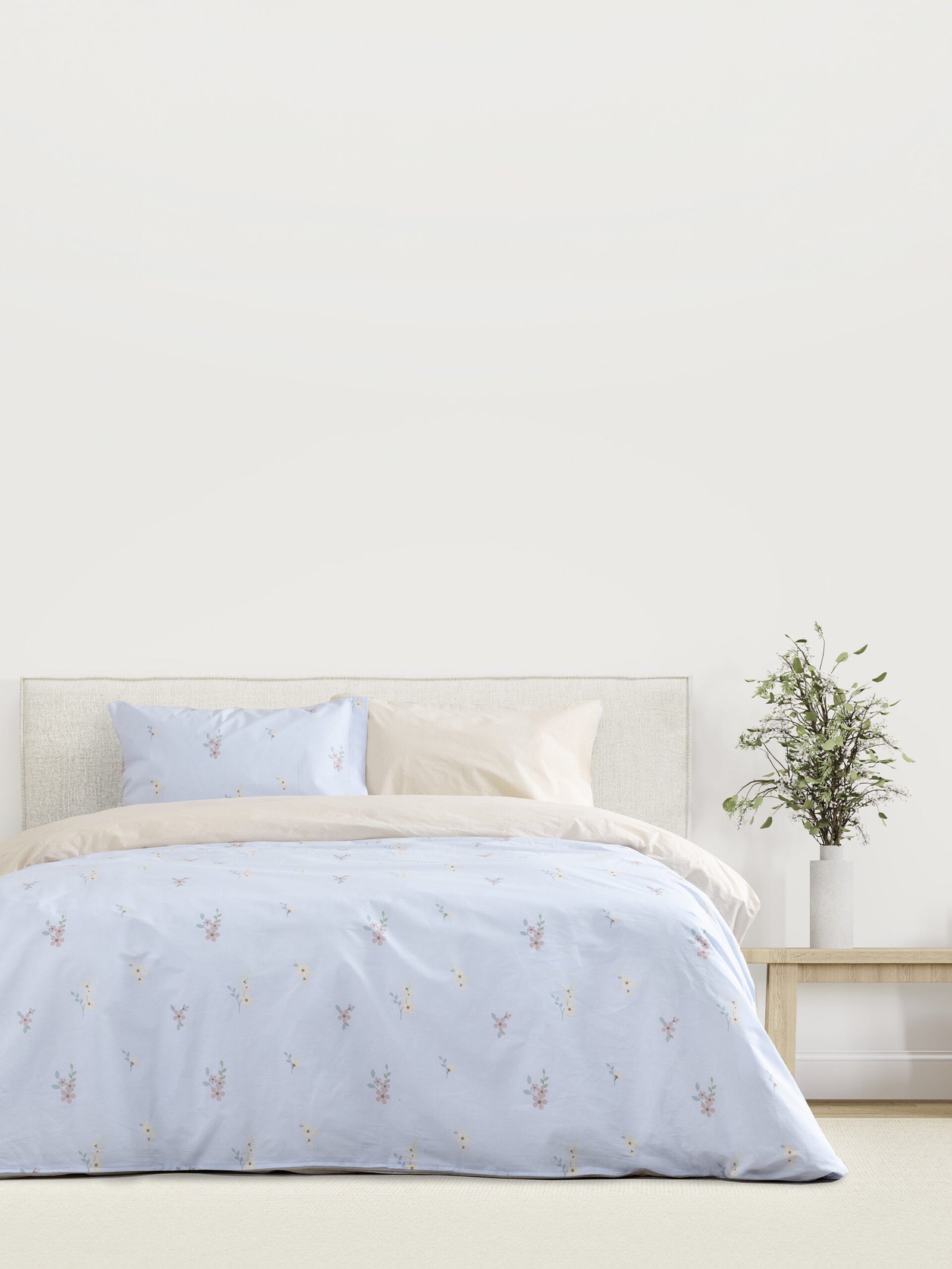 A,Serene,And,Stylish,Minimalist,Bedroom,Featuring,A,Neutral-toned,Bed Σετ Σεντόνια Υπέρδιπλα - Iris - Image 1