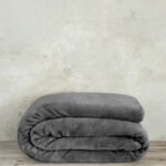 Κουβέρτα Βελουτέ Γίγας 240x260 Coperta - Dark Gray