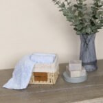 Καλαθάκι με 3 τεμάχια Λαβέτες - Bamboo Bloom Light Blue