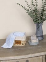 Καλαθάκι με 3 τεμάχια Λαβέτες - Bamboo Bloom Light Blue