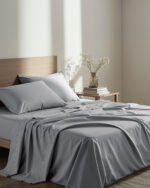 Σεντόνι Διπλό με Λάστιχο Unicolors - Medium Gray