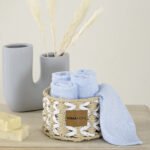 Καλαθάκι  με 5 τεμάχια Λαβέτες - Bamboo Calm Petrol