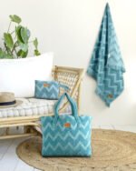 Πετσέτα Θαλάσσης 90x160 - Vida Petrol Jacquard - Image 2