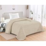 ΚΟΥΒΕΡΛΙ MICROFIBER KING SIZE 240X260 ADAM HOME GLORIA CREAM
