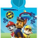 Πόντσο Θαλάσσης Quick Dry Nickelodeon Paw Patrol 203 50X100 Sky Blue 100% Microfiber