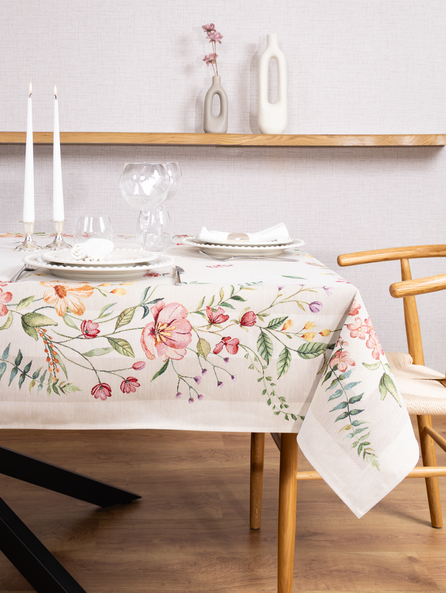 CAT26_IG4A1602 Τραπεζομάντηλο Florise Beige Gobelin/Στόφα Liolios Home (160x220) - Image 1